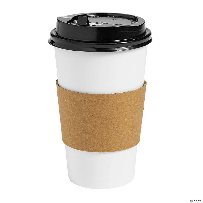 Discount β€οΈ Solid Color Paper Coffee Cups with Lids & Sleeves - 12 Ct. π₯ 4 Discount β€οΈ Solid Color Paper Coffee Cups with Lids & Sleeves - 12 Ct. π₯ - Image 2