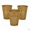 Flash Sale 💯 Metallic Gold Personalized 🎂 Birthday Party Solid Color Plastic Cups - 40 Pc. 💯 -Birthday Party Cups Sales Store 13967191