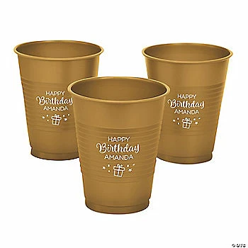 Flash Sale ๐ฏ Metallic Gold Personalized ๐ Birthday Party Solid Color Plastic Cups - 40 Pc. ๐ฏ 3 Flash Sale ๐ฏ Metallic Gold Personalized ๐ Birthday Party Solid Color Plastic Cups - 40 Pc. ๐ฏ