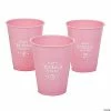 Cheapest ❤️ Pink Personalized 🥳 Birthday Party Solid Color Plastic Cups - 40 Pc. 🔔