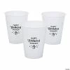 Flash Sale 👏 White Personalized 🎂 Birthday Party Solid Color Plastic Cups - 40 Pc. ❤️ -Birthday Party Cups Sales Store 13967196