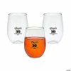 Cheap 👏 Personalized Milestone 🎂 Birthday Plastic Stemless Wine Glasses - 48 Ct. 👏
