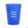Promo 🎁 Personalized Open Text Blue Plastic Stadium Cups - 50 Ct. 🧨 -Birthday Party Cups Sales Store 14145674
