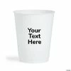 Budget 😀 Personalized Open Text White Plastic Stadium Cups - 50 Ct. 🧨 -Birthday Party Cups Sales Store 14145675