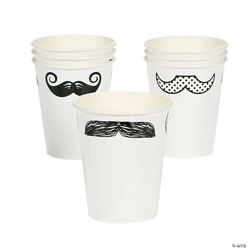 Best deal π Mustache Party White Paper Cups - 8 Pc. β 4 Best deal π Mustache Party White Paper Cups - 8 Pc. β - Image 2
