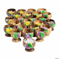 Best Pirce 😀 Bulk Coconut Cups with Polyester Flower - 60 Pc. 🎁