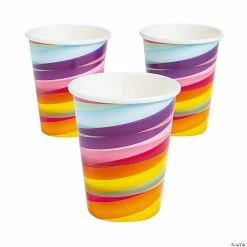 Deals ๐ฅฐ Candy World Rainbow Stripes Paper Cups - 8 Pc. ๐