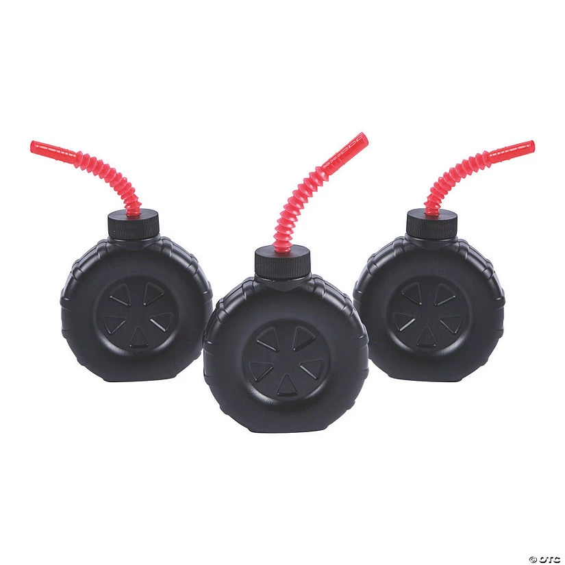 Flash Sale π Cars & Trucks Tire Molded Plastic Cups with Straws - 12 Ct. π 3 Flash Sale π Cars & Trucks Tire Molded Plastic Cups with Straws - 12 Ct. π