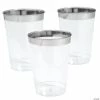 Budget 🤩 Clear Plastic Cups with Silver Rim - 50 Pc. 👍 -Birthday Party Cups Sales Store clear plastic cups with silver rim 50 pc 13959029