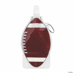 Hot Sale 👍 Collapsible Football Plastic Water Bottles - 12 Ct. 😉