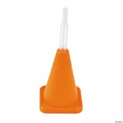 Outlet π Construction Cone Molded Cups with Straws - 8 Ct. π―