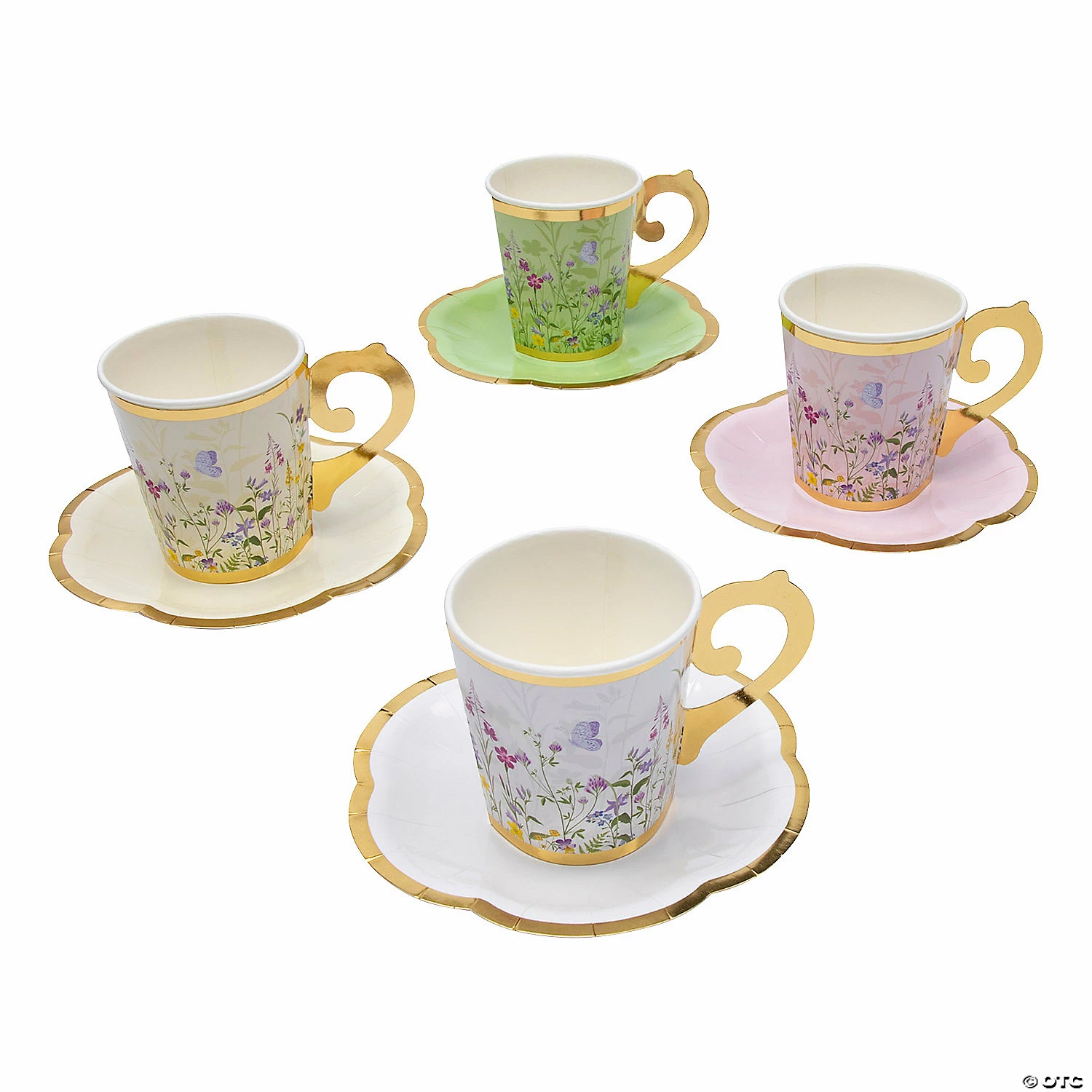 Wholesale π Cottagecore Butterflies & Floral Design Paper Tea Cups & Saucers - 8 Ct. β 3 Wholesale π Cottagecore Butterflies & Floral Design Paper Tea Cups & Saucers - 8 Ct. β