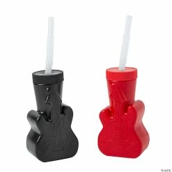 Outlet π― Guitar-Shaped Cups with Straws - 12 Ct. β