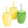 Budget ⭐ Lemon & Lime Cups with Straws - 6 Ct. 💯 -Birthday Party Cups Sales Store lemon and lime cups with straws 6 ct 13913028