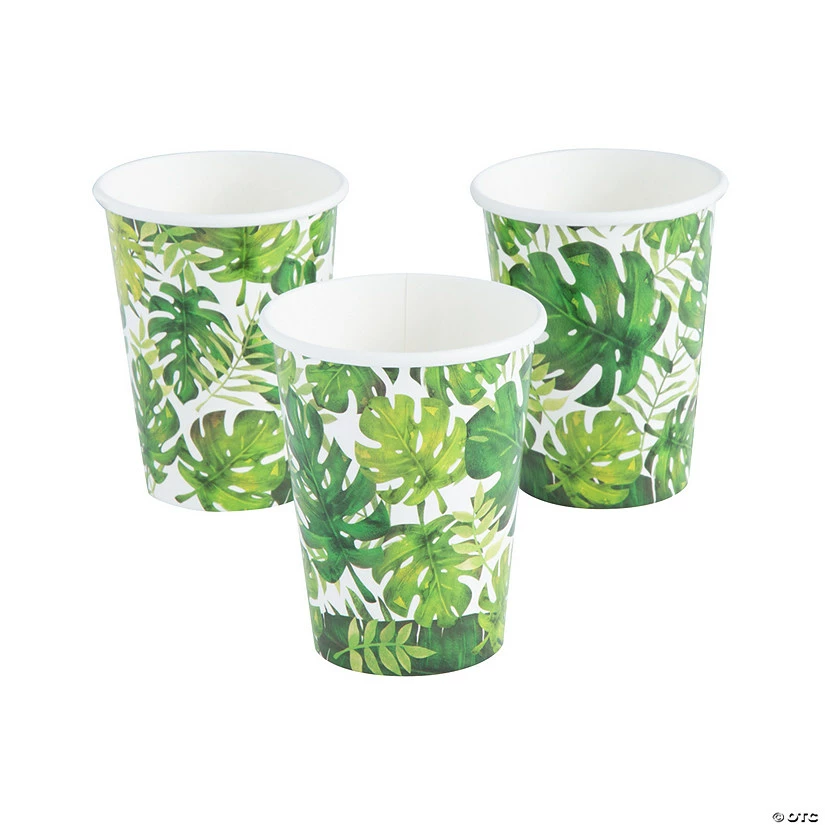 Cheapest 𧨠Luau Palm Leaf Paper Cups - 8 Pc. π 3 Cheapest 𧨠Luau Palm Leaf Paper Cups - 8 Pc. π