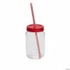 Buy 🌟 Mason Jar Cups with Lid & Straw - 6 Ct. 🔔 -Birthday Party Cups Sales Store mason jar cups with lid and straw 6 ct 13957219