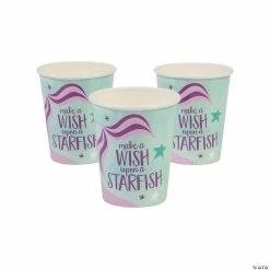 Best deal 🥰 Mermaid Sparkle Make a Wish Upon a Starfish Paper Cups - 8 Pc. ❤️