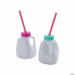 Discount 🔔 Mini Milk Carton-Shaped Cups with Straws - 12 Ct. 👍