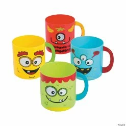 Promo ⭐ Mini Monster Plastic Mugs - 12 Ct. 🔥