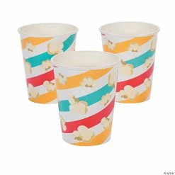 Discount ๐ Movie Party Popcorn Striped Paper Cups - 8 Pc. ๐