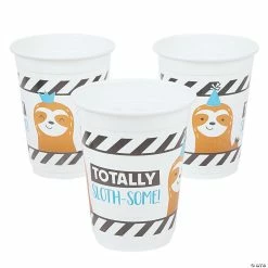 Birthday Party Cups Sales Store 36 Best deal π Party Animal Totally Sloth-Some Plastic Cups - 50 Pc. π