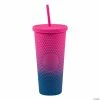 Cheapest 🔥 Pink & Blue Plastic Tumbler with Lid & Straw ⭐ -Birthday Party Cups Sales Store pink and blue plastic tumbler with lid and straw14104359
