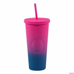 Cheapest 🔥 Pink & Blue Plastic Tumbler with Lid & Straw ⭐