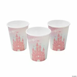 Hot Sale 🤩 Pink Castle Princess Paper Party Cups - 8 Pc. 👍