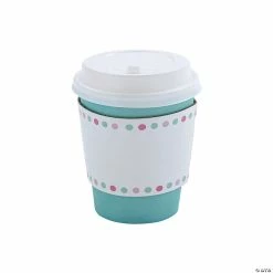 Best Sale π Small Winter Disposable Coffee Cups with Lids & Sleeves - 12 Pc. π