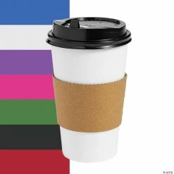 Discount โค๏ธ Solid Color Paper Coffee Cups with Lids & Sleeves - 12 Ct. ๐คฉ