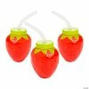 Brand new ⌛ Strawberry Molded Cups with Lids & Straws - 12 Pc. 😀 -Birthday Party Cups Sales Store strawberry molded cups with lids and straws 12 pc 14104894