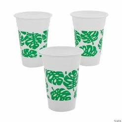 Brand new ๐ Tropical Palm Leaf Plastic Cups - 50 Pc. โญ