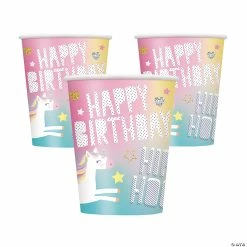 Best deal 🎁 Unicorn 🎂 Birthday Hip Hooray Rainbow Paper Cups - 8 Pc. 🎉