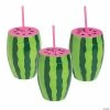 Promo 👍 Watermelon Cups with Straws - 6 Ct. 🔔 -Birthday Party Cups Sales Store watermelon cups with straws 6 ct 13912044