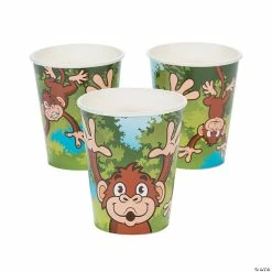 Best deal 😀 Zoo Adventure Happy Monkey Paper Cups - 8 Pc. 🔔